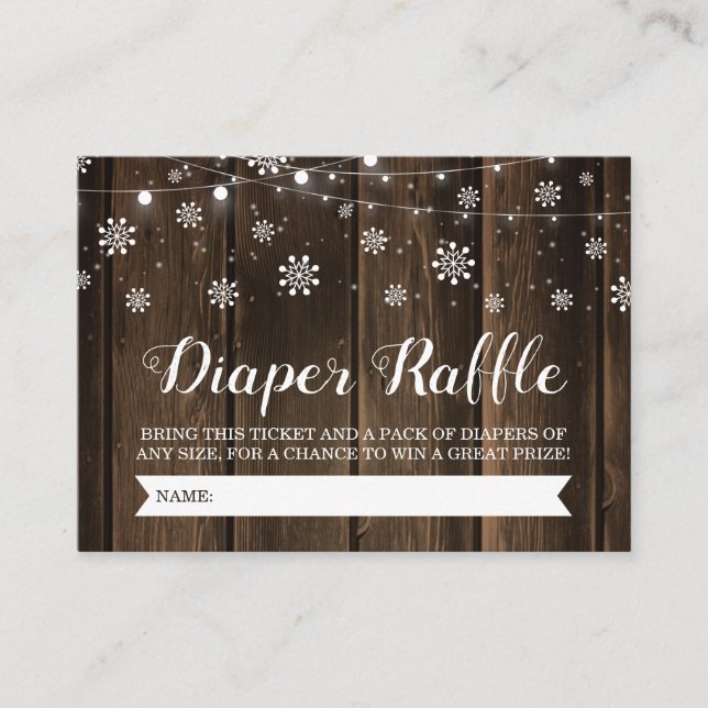 Rustic Baby It's Cold Outside Diaper Raffle Ticket Enclosure Card (Front)