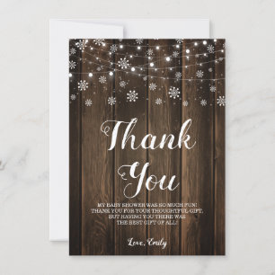 Rustic Baby It's Cold Outside Winter Thank You Card