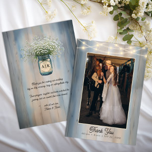 Rustic Baby’s Breath Country Wedding Thank You Card