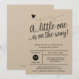 Rustic Baby Shower, Actual Kraft Paper Invitation