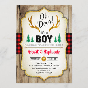 Rustic Baby Shower - Oh Deer Invitation