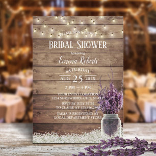 Rustic Baby's Breath Lavender Floral Bridal Shower Invitation