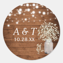 Rustic Baby's Breath Lights Wedding Monogram