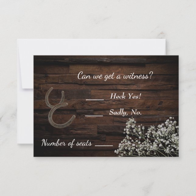 Rustic Baby's Breath RSVP Card (Front)