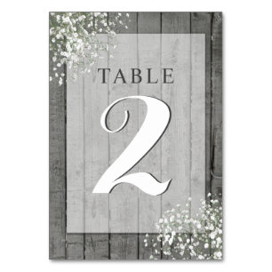 RUSTIC BABY'S BREATH TABLE CARD