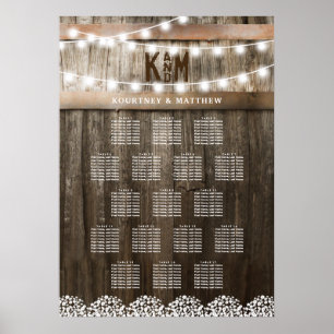 Rustic Babys Breath Wedding 17 Table Seating Chart