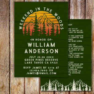 Rustic Bachelor Party Weekend Camping Mountains Invitation