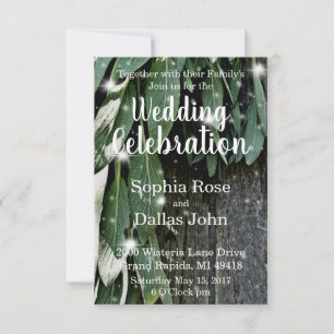 Rustic backyard barn wood and sage Wedding Invitation