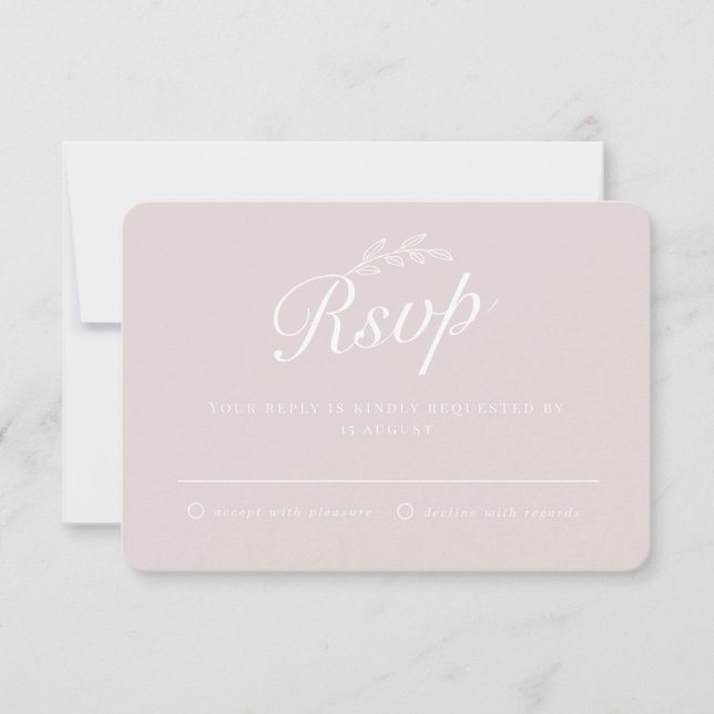 Rustic Backyard Botanical Leaf Hand Script Wedding Invitation (Front)