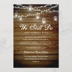 Rustic Backyard Vow Renewal Anniversary Invitation