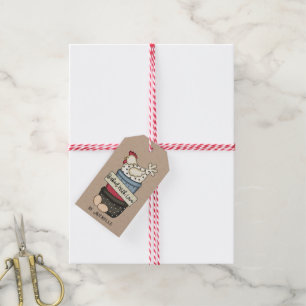 rustic baked with love favour tag
