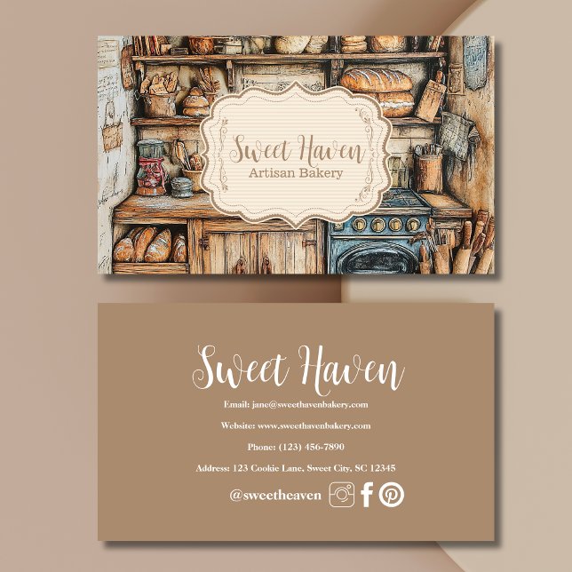 Rustic Bakery Junk Journal Business Card (Creator Uploaded)