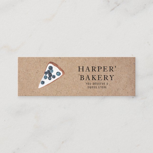 Rustic Bakery Mini Business Card | Kraft  (Front)