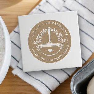Rustic Bakery Pastry Business Customer Thank You Classic Round Sticker