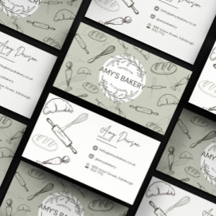 Rustic Bakery Store Custom Business Cards