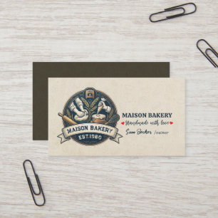 Rustic Bakery Store Pastry Dessert Sweet Cake Shop Business Card