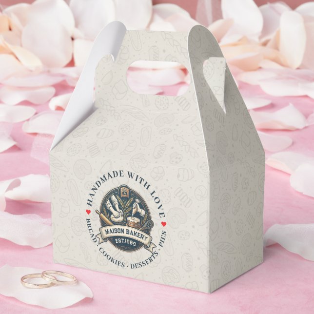 Rustic Bakery Store Pastry Dessert Sweet Cake Shop Favour Box (Wedding)