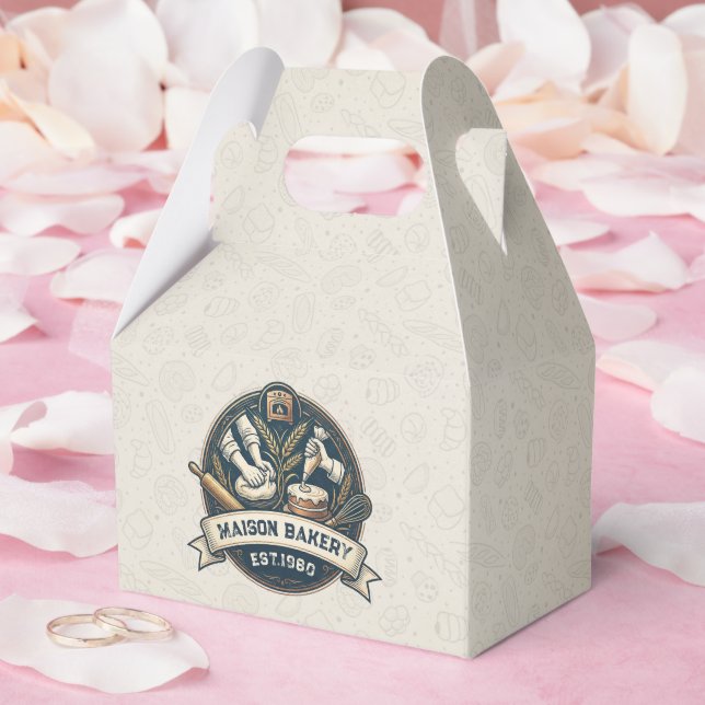 Rustic Bakery Store Pastry Dessert Sweet Cake Shop Favour Box (Wedding)