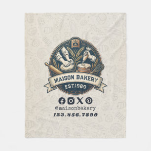 Rustic Bakery Store Pastry Dessert Sweet Cake Shop Fleece Blanket