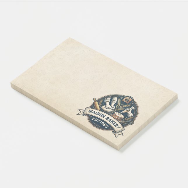 Rustic Bakery Store Pastry Dessert Sweet Cake Shop Post-it Notes (Angled)