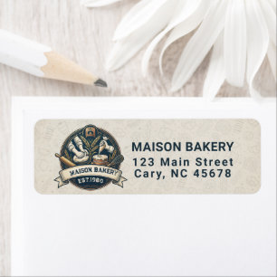 Rustic Bakery Store Pastry Dessert Sweet Cake Shop Return Address Label
