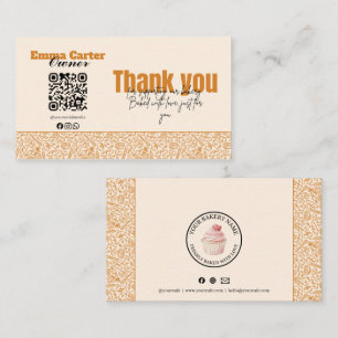 Rustic Bakery Thank You Card Cupcake