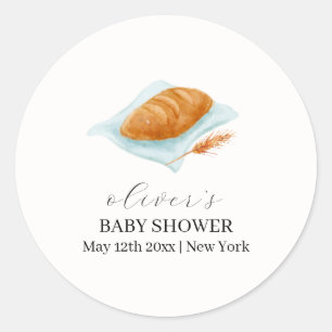 Rustic Baking Bun In The Oven Baby Shower Classic Round Sticker