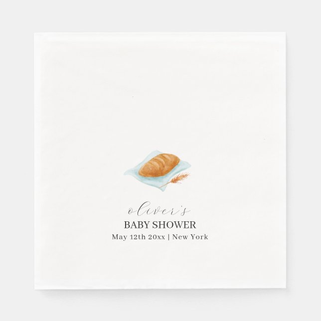 Rustic Baking Bun In The Oven Baby Shower  Napkin (Front)
