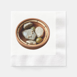 Rustic Bamboo and Stone Bowl Napkin