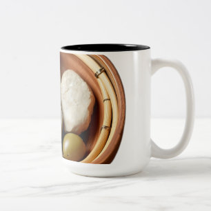 Rustic Bamboo and Stone Bowl Two-Tone Coffee Mug