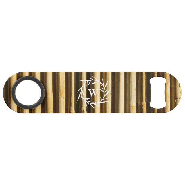 Rustic Bamboo Monogram Vertical Lines Pattern (Front (Horizontal))