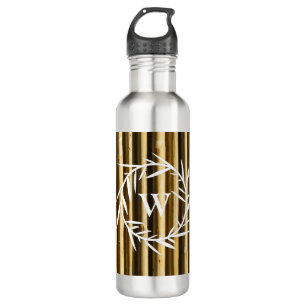 Rustic Bamboo Monogram Vertical Lines Pattern 710 Ml Water Bottle