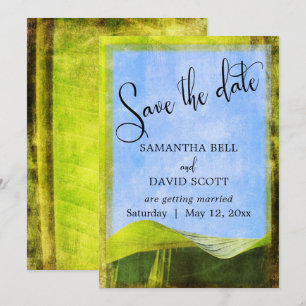 Rustic Banana Leaf Boho Destination Save the Date Invitation