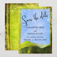 Rustic Banana Leaf w/ Lights Boho Save the Date
