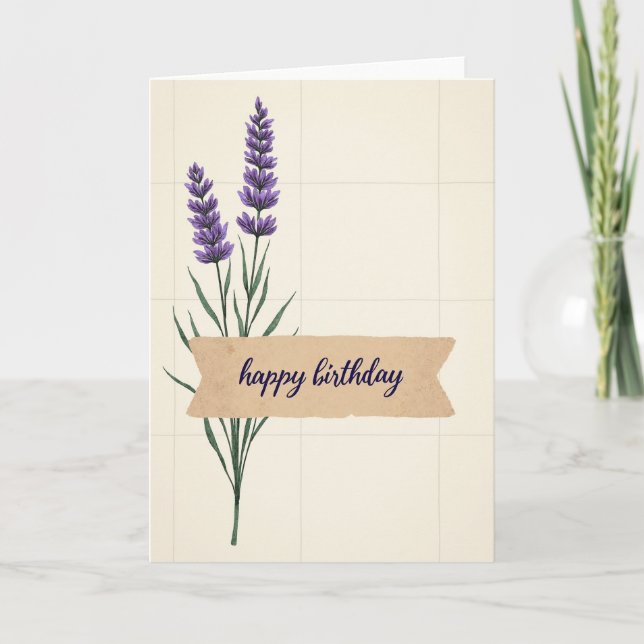 Rustic Banner Birthday Card (Front)