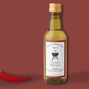 Rustic Barbecue Sauce BBQ Bottle Label Sticker