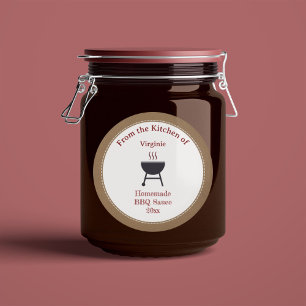 Rustic Barbecue Sauce BBQ Label Sticker