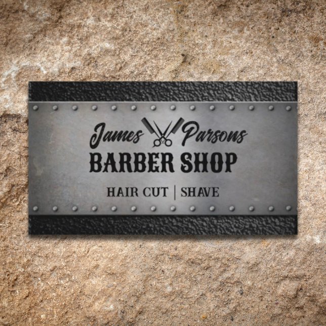 Rustic Barbershop Hair Stylist Barber Shop Business Card (Rustic Barbershop Hair Stylist Barber Shop Business Card)