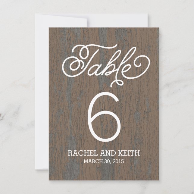 Rustic Bark Table Number Card (Front)