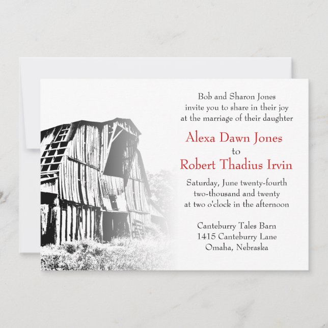Rustic Barn 2 Wedding Invitation (Front)