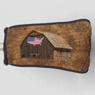 Rustic Barn American Flag Golf Head Cover