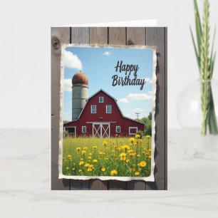 Rustic Barn Birthday Card
