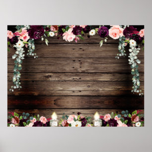 Rustic Barn Board Floral Blank XL DIY Poster