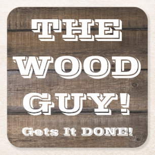 Rustic Barn Board Wood Worker Sign Carpenter Square Paper Coaster