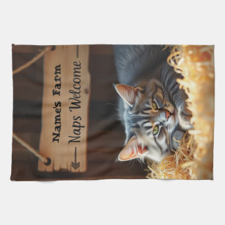 Rustic Barn Cat Farmhouse Kitchen Towel