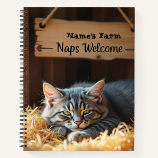 Rustic Barn Cat Farmhouse Notebook