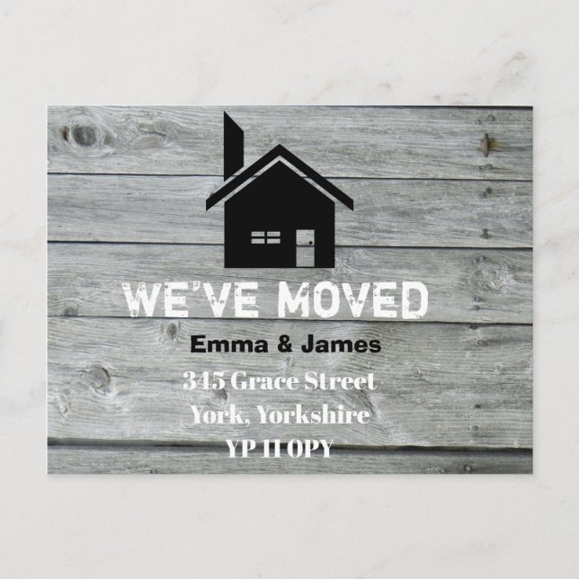 Rustic Barn Chimney We’ve Moved Change of Address Announcement Postcard (Front)