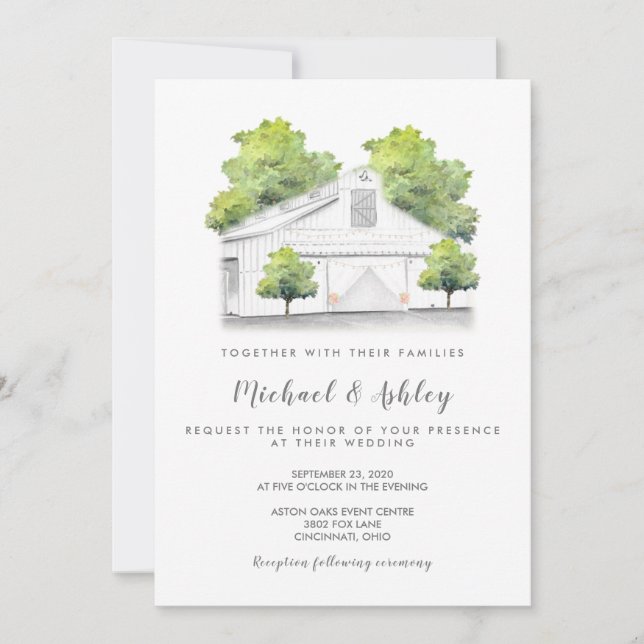 Rustic Barn Country Wedding Invitation (Front)