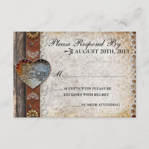Rustic Barn Country Wedding RSVP Card