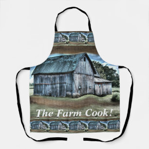 Rustic Barn Farm Truck Tractor Rooster Hen Apron